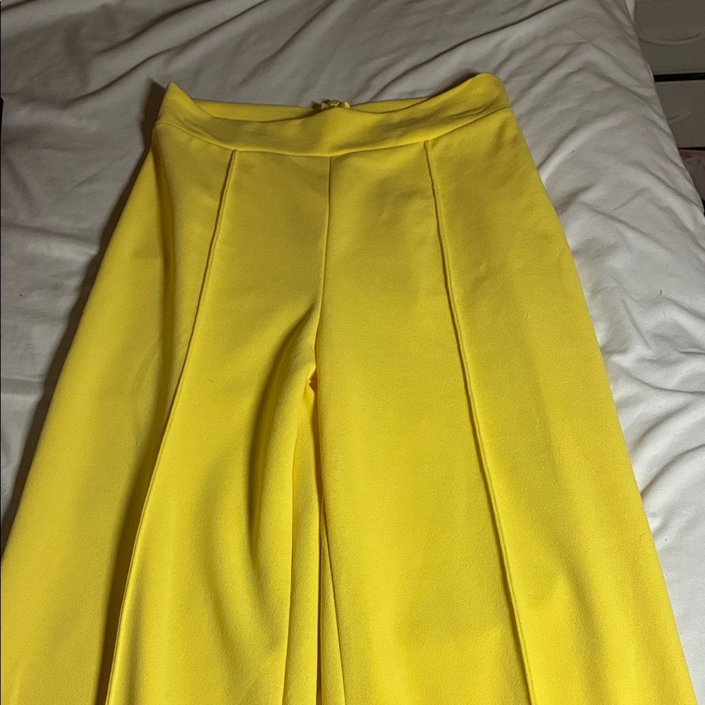 Elegant Light Yellow Women's Dress Pants
